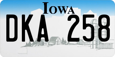 IA license plate DKA258