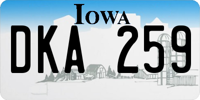 IA license plate DKA259