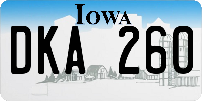 IA license plate DKA260