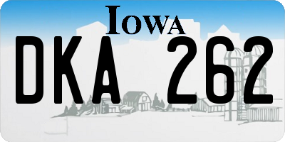 IA license plate DKA262