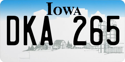 IA license plate DKA265