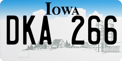 IA license plate DKA266