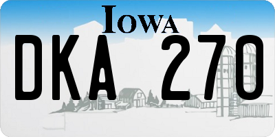 IA license plate DKA270