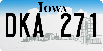 IA license plate DKA271