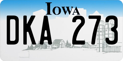 IA license plate DKA273