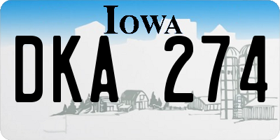 IA license plate DKA274