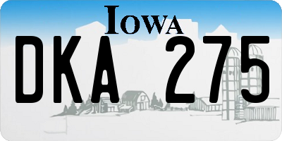 IA license plate DKA275