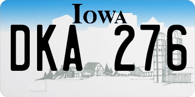 IA license plate DKA276