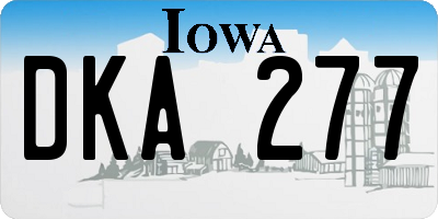 IA license plate DKA277