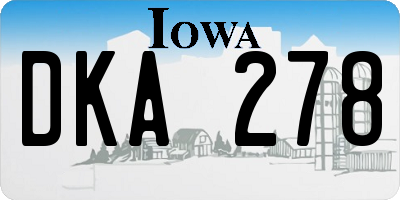 IA license plate DKA278