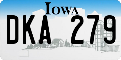 IA license plate DKA279