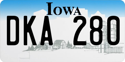 IA license plate DKA280