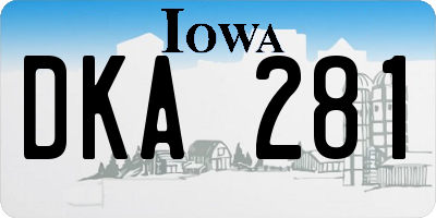 IA license plate DKA281