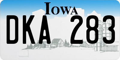 IA license plate DKA283