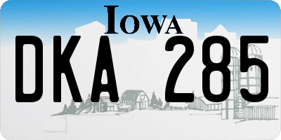 IA license plate DKA285