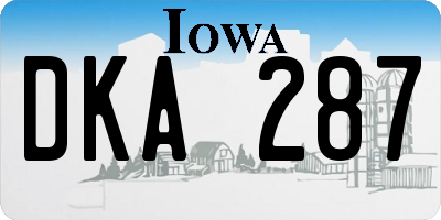 IA license plate DKA287
