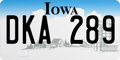 IA license plate DKA289