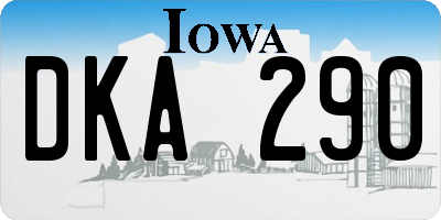 IA license plate DKA290