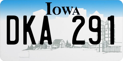 IA license plate DKA291