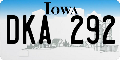 IA license plate DKA292