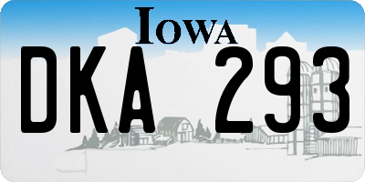 IA license plate DKA293