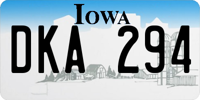 IA license plate DKA294