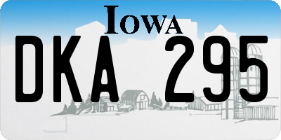 IA license plate DKA295