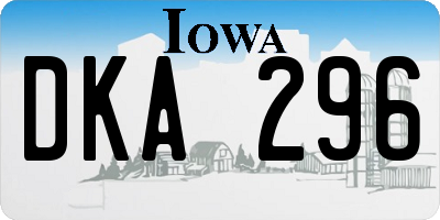 IA license plate DKA296