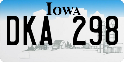 IA license plate DKA298
