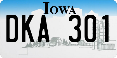 IA license plate DKA301