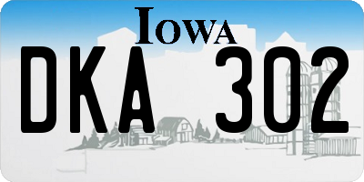 IA license plate DKA302