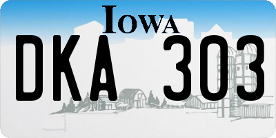 IA license plate DKA303