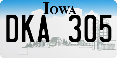 IA license plate DKA305