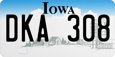 IA license plate DKA308