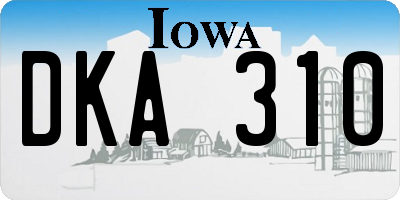 IA license plate DKA310