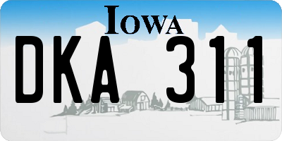 IA license plate DKA311