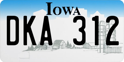 IA license plate DKA312