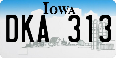 IA license plate DKA313