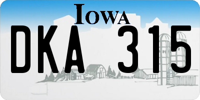 IA license plate DKA315