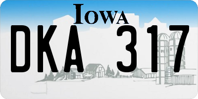 IA license plate DKA317