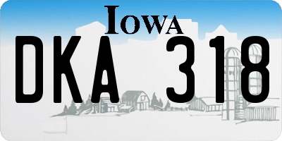 IA license plate DKA318