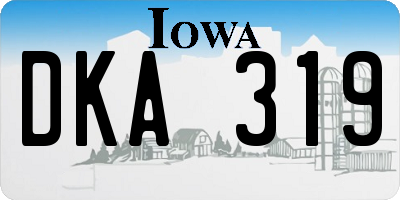 IA license plate DKA319