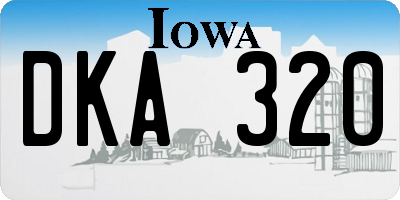 IA license plate DKA320