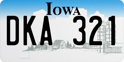 IA license plate DKA321