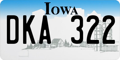 IA license plate DKA322