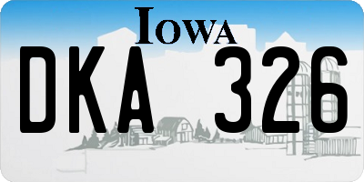 IA license plate DKA326