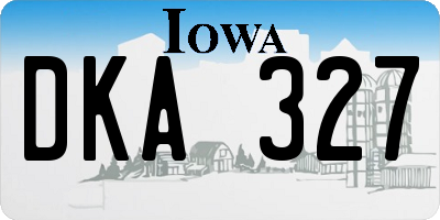 IA license plate DKA327