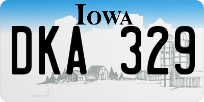IA license plate DKA329