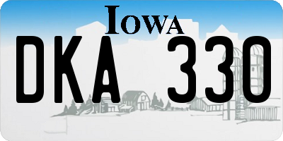 IA license plate DKA330