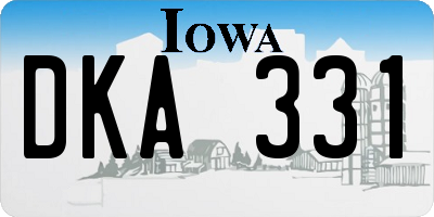 IA license plate DKA331